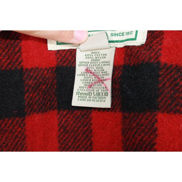 LL Bean '82 Green Nylon Wool Lined Original Baxter State Hooded Parka S - Picture 5 of 9